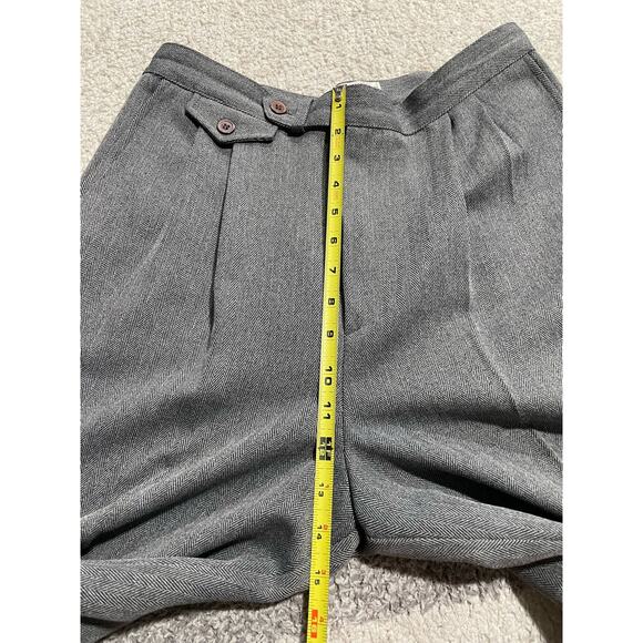 VTG Cassandra Herringbone Dress Pants Womens 12 Petite Pleated Trousers Gray USA - Picture 2 of 12